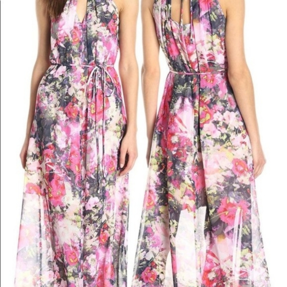 Pink Watercolor Maxi Dress by Maggy London